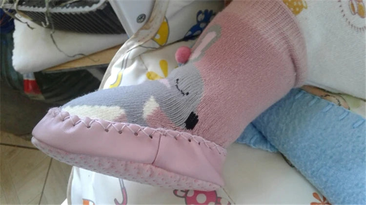 Toddler Indoor Sock Shoes Newborn Baby Socks Winter Thick Terry Cotton Baby Girl Sock with Rubber Soles Infant Animal Funny Sock